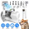 Dog Grooming Vacuum Kit with Clippers – Low Noise Pet Hair Removal System (7 Tools)