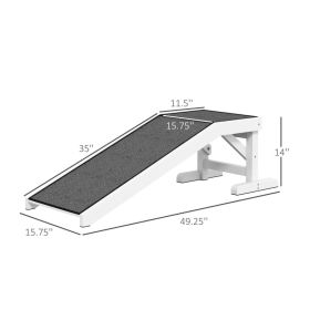 Dog Ramp with Non-Slip Carpet – Pet Ramp for Bed & Couch (White)