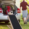 Foldable Wooden Dog Ramp for High Beds Non Slip Dual Heights Adjustable Pet Ramp for Couch Car SUV 61LBS Load