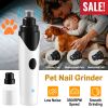 Dogs Pet Nail Grinder USB Rechargeable Pet Electric Nail Trimmer Clipper 3500RPM Paws Trimming Shaping Smoothing Grinder w/ 5Hrs Work Time