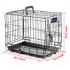 18inches Dogs Crate Folding Metal Pets Crates Single Door Puppy Cage Easy Set Up