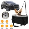 Small Dog Car Seat with Harness Center Console Pet Booster Seat Travel Car Seat with Side Pocket Cotton Velvet Cushion for Pets Up to 9LBS