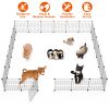 Small Animal Playpen with Door Dog Metal Playpen Small Medium Puppy Kennel Small Animal Cage Metal Wire Fence For Indoor Outd