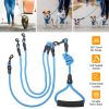 3 Dog Leash Traction Rope Walking Training Lead with Padded Handle 4.6ft 360° Swivel No-Tangle