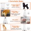 4 In 1 Electric Pet Dog Grooming Kit Cordless Rechargeable Pet Hair Trimmer Shaver Set Low Noise Nail Grinder with 4 Guide Combs