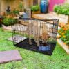 36inches Dogs Crate Folding Metal Pets Crates Double Door Puppy Cage Easy Set Up