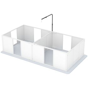 Whelping Box for Dogs w/ Retractable Light Stand, Waterproof Pee Pad & Adjustable Height Door for Medium Breed Dogs