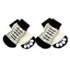 4 Pcs White Shoes Pattern Cute Puppy Socks Knitted Pet Socks Dog Paw Protection for Puppy Indoor Wear