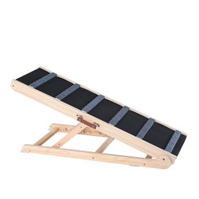 Adjustable Folding Dog Ramp for Bed – Wooden Pet Ramp for Small & Large Dogs