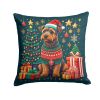 Welsh Terrier Christmas Throw Pillow – Washable Holiday Dog Pillow for Couch, Bed or Patio
