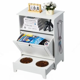 Dog Feeding Station with Storage – Elevated Bowls & Food Cabinet