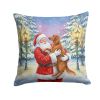 Irish Setter Christmas Throw Pillow – Santa Claus Dog Decorative Pillow for Couch, Bed or Patio
