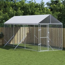 Outdoor Dog Kennel with Roof – Durable Steel Enclosure