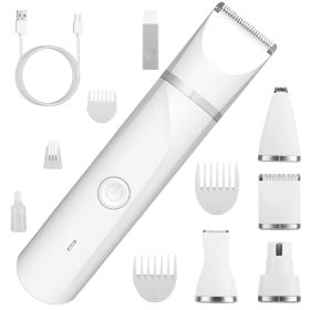 4 In 1 Electric Pet Dog Grooming Kit Cordless Rechargeable Pet Hair Trimmer Shaver Set Low Noise Nail Grinder with 4 Guide Combs