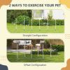 Adjustable Dog Agility Training Obstacle Set with Weaves Poles and Storage Bag for Pet Dogs Outdoor Games Exercise Blue and White