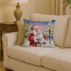 White Boxer Christmas Throw Pillow – Santa Claus Dog Decorative Pillow for Couch, Bed or Patio