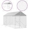 Outdoor Dog Kennel with Roof – Durable Steel Enclosure