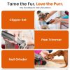 Dog Grooming Vacuum Kit with Dryer & Nail Grinder – Low Noise Pet Hair Grooming System