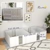 Whelping Box for Dogs and Puppies, Dog Birth Supplies Indoor w/ Adjustable Height Doors, for Medium Sized Dogs