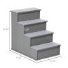 Pet Stairs, Small Dog Steps for Couch Bed with Cushioned Removable Covering, 15.75" x 23.25" x 21.25", Grey