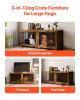 VEVOR Dog Crate Furniture 75 in Indoor Wooden Dog Kennel with Divider and Tray