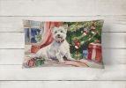 Westie Christmas Throw Pillow – Waiting on Christmas Dog Pillow for Couch, Bed or Patio