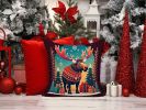 Moose Christmas Throw Pillow – Washable Holiday Decorative Pillow for Couch, Bed or Patio