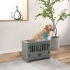 PawHut Dog Food Storage Cabinet with Bowls & Dog Feeding Station, Gray