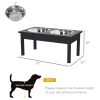 Elevated Dog Feeding Station with Storage – Wooden Stand & Stainless Steel Bowls