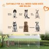 19.7' x 7.5' x 7.5' Outdoor Dog Kennel Dog Run with Waterproof, UV Resistant Cover for All-Sized Dogs, Silver