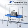 Large Grooming Table for Pet Dog and Cat with Adjustable Arm and Clamps Large Heavy Duty Animal grooming table, 46''/blue