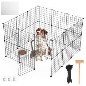 Small Animal Playpen with Door Dog Metal Playpen Small Medium Puppy Kennel Small Animal Cage Metal Wire Fence For Indoor Outd
