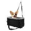 Small Dog Car Seat with Harness Center Console Pet Booster Seat Travel Car Seat with Side Pocket Cotton Velvet Cushion for Pets Up to 9LBS