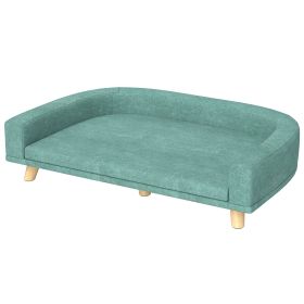 Dog Sofa Couch Bed with Washable Cushion for Large Dogs, Green
