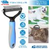 Dog Grooming Rakes 2 Sided Undercoat Rake Pet Dematting Shedding Comb Pet Grooming Tool for Pet Dogs Cats Medium & Long Hair Pet Detangler Tool Remove