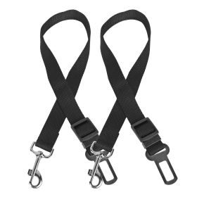 2Pcs Pet Dog Seat Belt Leash Adjustable Pet Dog Safety Leads Harness Car Vehicle Nylon Fabric Seatbelt Strap