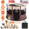 Foldable Playpen for Dog with Carry Bag Portable Travel Waterproof Indoor Outdoor Pet Cage Tent Detachable Upper Cover For Pets