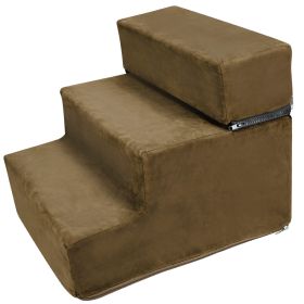 Dog Stairs Pet Step For Bed Couch Sofa Car 3 Steps Soft Foam Detachable Climb Pets Climb (Option: Beige)