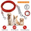 9.8FT Dog Tie Out Cable Long Dog Leash Chew Proof Lead Dog Chain with Durable Spring 360° Rotatable Clips PVC Case for Outside Yard Calming