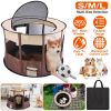Foldable Playpen for Dog with Carry Bag Portable Travel Waterproof Indoor Outdoor Pet Cage Tent Detachable Upper Cover For Pets