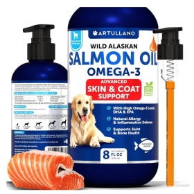 Wild Alaskan Salmon Oil for Dogs – Omega-3 Skin, Coat & Joint Support (8 oz) (Option: 1Bottle)