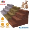Dog Stairs Pet Step For Bed Couch Sofa Car 4 Steps Soft Foam Detachable Dogs Climb Ladder