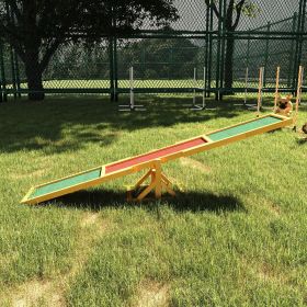 Dog Agility Seesaw for Training & Exercise | Balance & Obedience Tool (Option: Natural Wood-840x360x145 mm)