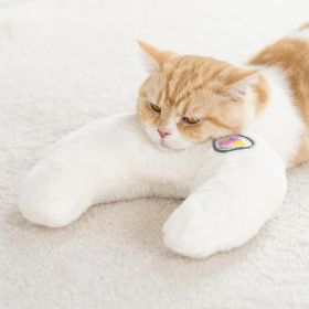 U-Shaped Orthopedic Pet Pillow - 10.6x9.8 Inch Fluffy Support Pillow For Pets & Puppy Joint Relief White (Option: QCP45)