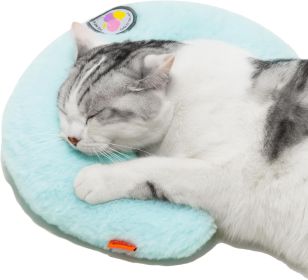 U-Shaped Orthopedic Pet Pillow - 10.6x9.8 Inch Fluffy Support for Pets & Puppies, Joint Relief & Improved Sleep Blue (Option: QCP46)
