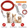 9.8FT Dog Tie Out Cable Long Dog Leash Chew Proof Lead Dog Chain with Durable Spring 360° Rotatable Clips PVC Case for Outside Yard Calming