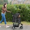 3 Wheels Pet Stroller Foldable Carrier Strolling Cart Travel Jogger Pet Stroller with Removable Liner Storage Basket for Pets