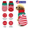 Pet Christmas Turtleneck Sweater Dog Christmas Clothes Snowman Stripes Costume Winter Holiday Sweater for Small Medium Pets