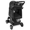 4 Wheels Pet Stroller Foldable Carrier Strolling Cart Travel Jogger Pet Stroller with Removable Liner Storage Basket for Pets