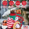 Pet Christmas Turtleneck Sweater Dog Christmas Clothes Snowman Stripes Costume Winter Holiday Sweater for Small Medium Pets